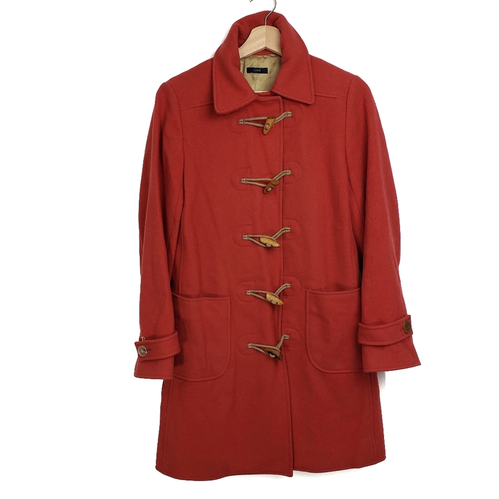 J.Crew Wool Orange Toggle Coat